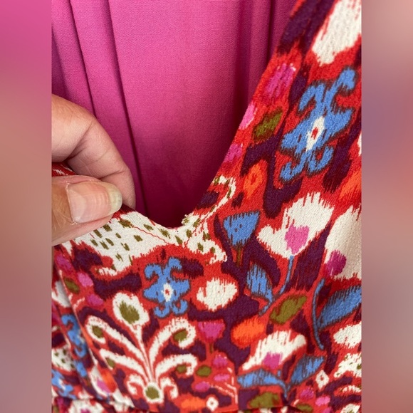 By Anthropologie flutter sleeve red tiered dress XS - Picture 3 of 6